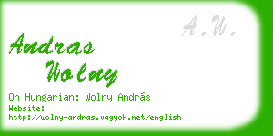 andras wolny business card